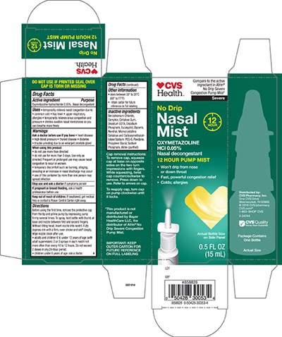 Principal Display Panel- Carton Label (No Drip Nasal Mist Severe Congestion .5oz Carton)